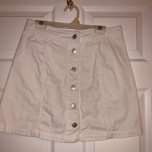 Sans Souci White Jean Skirt